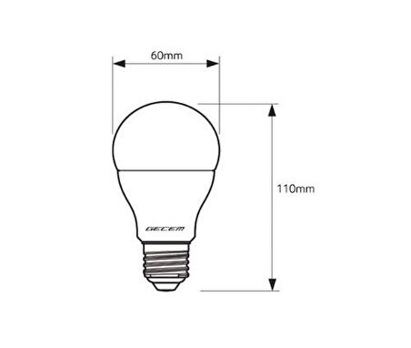 1 Adet Gecem 9W Led Ampul E27 Duy 3000K - Günışığı