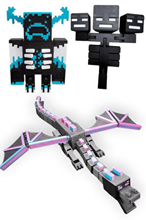 Minecraft Boss Savaşı Seti Warden Ender Dragon ve Wither Boss