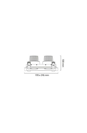 GOYA Gy-3042-30 2x28w Cob Ledli Mağaza Armatürü Siyah Kasa Beyaz Işık Rengi