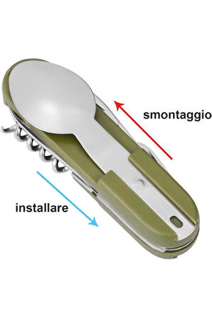 7 si 1 Arada Katlanabilir Çıkarılabilir Taşınabilir Paslanmaz Çelik Kamp Seyahat Çatal Bıçak Takımı
