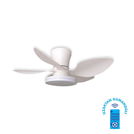Vanti 30W 28" inç 5 Kanatlı 3 Renk Kumandalı Ledli Dekoratif Tavan Vantilatörü KCF304