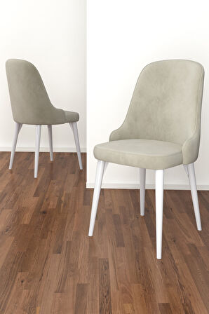 Adel Serisi 90x90 Beyaz MDF Mutfak Masa Takımı 4 Adet Sandalye 