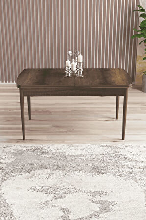 Arven Serisi 80x132 Açılabilir MDF Barok Ahşap Desen Mutfak Masa Takımı 4 Sandalye