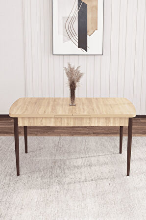 Arven Serisi 80x132 Açılabilir MDF Atlantik Çam Mutfak Masa Takımı 4 Sandalye
