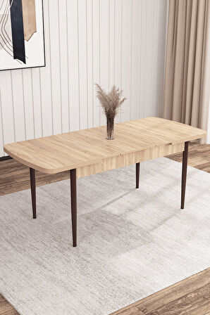 Arven Serisi 80x132 Açılabilir MDF Atlantik Çam Mutfak Masa Takımı 4 Sandalye