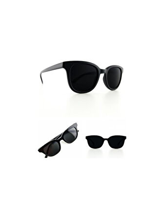 UV 400 Korumalı Polarize Çerçeve Siyah Sade Detaylı Şık Stil Tasarım Unisex Güneş Gözlüğü