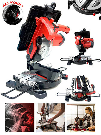 Germany Style 1200 Watt Pro 210 mm Bakır Sargı Alttan Üstten Tablalı Tezgah Üstü Gönye Kesme Makines