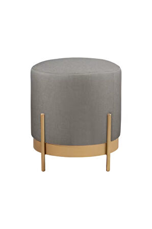 Ella Mio Puf, Metal Halkalı Puf, Makyaj Oturağı ,Puf Bench Montajsız Oturak Gold Metal Ayaklı