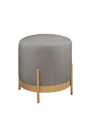 Ella Mio Puf, Metal Halkalı Puf, Makyaj Oturağı ,Puf Bench Montajsız Oturak Gold Metal Ayaklı