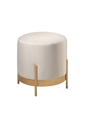 Ella Mio Puf, Metal Halkalı Puf, Makyaj Oturağı ,Puf Bench Montajsız Oturak Gold Metal Ayaklı