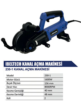 Germany Style İbeltech 1600 Watt 8900 RPM Duvar Kanal Oluk Açma Makinesi