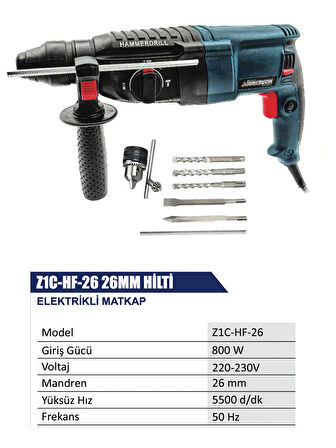 Germany Style İbeltech Profesyonel 800 W 2.26 Kırıcı Delici Matkap