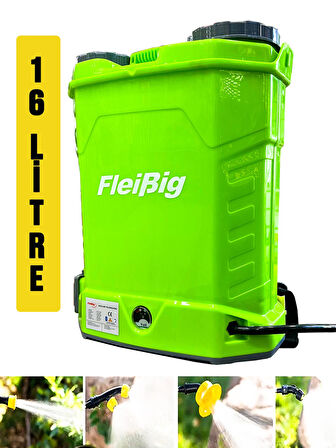 Germany Style Flebig Turbo Karıştırıcılı 16 Lt Şarjlı Sırt Tipi İlaç Pompası Akülü İlaçlama Makinesi