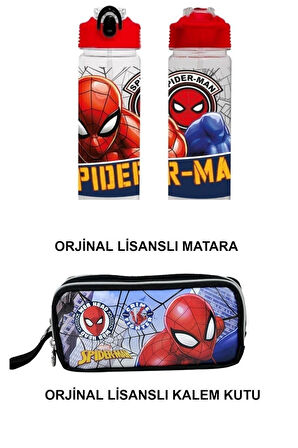 Spiderman Orjinal Lisanslı Su Matarası Ve Kalem Kutu