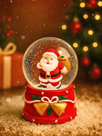 2026 Yeni Yıl led Işıklı Hediye Torbalı Noel Baba Kar Küresi – 2026 Yılbaşı Temalı Dekoratif Süs 47