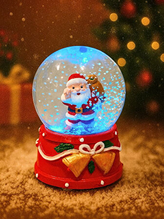 2026 Yeni Yıl led Işıklı Hediye Torbalı Noel Baba Kar Küresi – 2026 Yılbaşı Temalı Dekoratif Süs 47