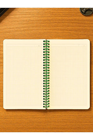 Öğrenci ve Ofis Kullanımına Uygun Eğlenceli Özgün Hediye Kaktüs Temalı Spiral Kareli Defter 80 Yaprk