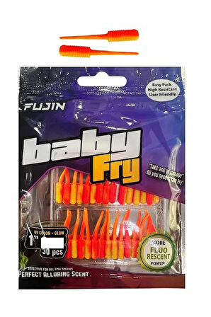 Fujin Baby Fry 2.7cm LRF Silikonu 30 Adet Fluorecent Yelorange