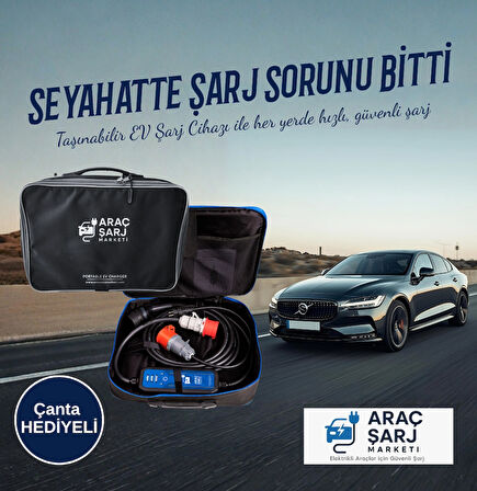 Huzur Elektrik 22kw 32A 5m Kablolu Portatif Taşınabilir EV Araç Şarj Cihazı