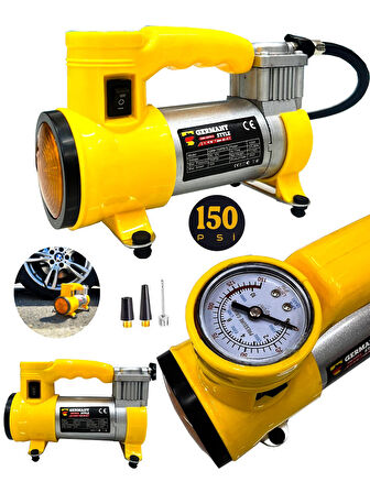 Germany Style NewPRO 12 V Araba Oto Araç Lasti k Şişirme Pompası 150 Psi Metal Gövde  Kompresör