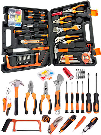 Germany Style Full Set 190 Parça Pense Tornavida Fortpense  Çekiç Testere Matkap Vidalama Seti