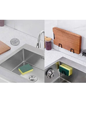 Bulaşık Süngeri Tutacağı Evye Düzenleyici Telli Bulaşık Süngeri Tutucu Askı 2 Adet