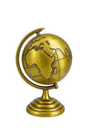 Ofisinize Masaüstü Dekorasyonu Gold Metal Dünya Küresi Masaüstü Süs Ofis ve Ev Dekoru için 13x9 cm