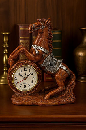 Ofisinize Masaüstü Dekorasyonu 3’lü Masa Üstü Manyetik Kum Saati Metal Dünya Küresi At Figürlü Saat 