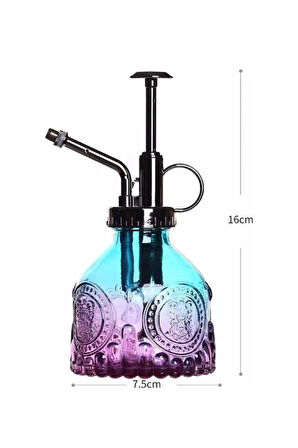 Şık Tasarımlı Ev Bahçe Saksı Çiçeklerine Özel Cam Bitki Sulama Fıskiyesi Kolonya Şişesi 200 ML Mor
