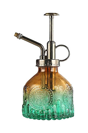Şık Tasarımlı Ev Bahçe Saksı Çiçeklerine Özel Cam Bitki Sulama Fıskiyesi Kolonya Şişesi 200 ML Yeşil