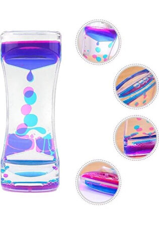 1 Adet Eğlenceli Rahatlatıcı Damla Akışlı Renkli Sıvı Kum Saati Ofis Ev İçin Dekoratif Masa Oyuncağı