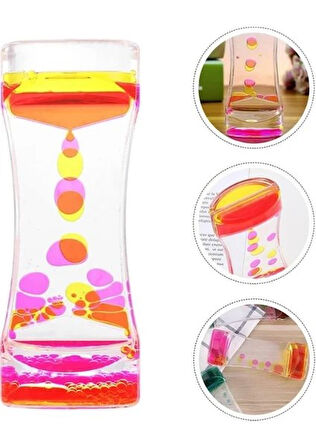 1 Adet Eğlenceli Rahatlatıcı Damla Akışlı Renkli Sıvı Kum Saati Ofis Ev İçin Dekoratif Masa Oyuncağı