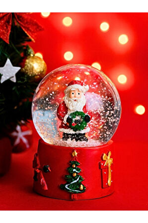 Yeni Yılın En Güzel Hediyesi 2026 Yılbaşı Temalı Noel Baba Figürlü Led Işıklı 9 cm Kar Küresi