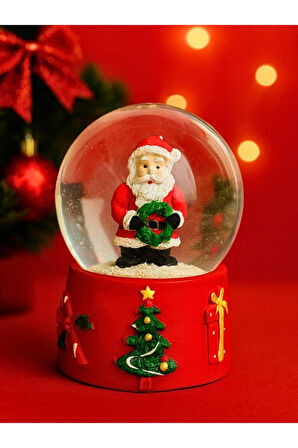 Yeni Yılın En Güzel Hediyesi 2026 Yılbaşı Temalı Noel Baba Figürlü Led Işıklı 9 cm Kar Küresi