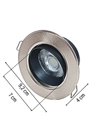 Huzur Elektrik Akik 7w 450lm 3200K Krom Kasa Günışığı Spot lamba Ct-5252-G
