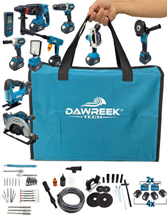 Germany Style DawreekTech 10'lu Şarjlı Pro Set Kırıcı-Taşlama-Matkap-Daire Testere-Yıkama-Dekupaj 