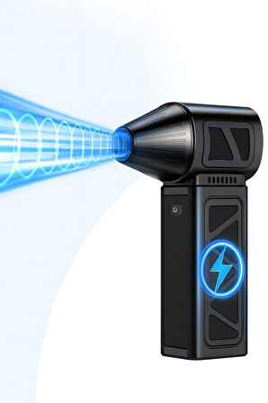 Araç Ev ve Elektronik Temizliği İçin Güçlü Şarjlı Hava Üfleme Makinesi 130.000 RPM Turbo Fan Blower