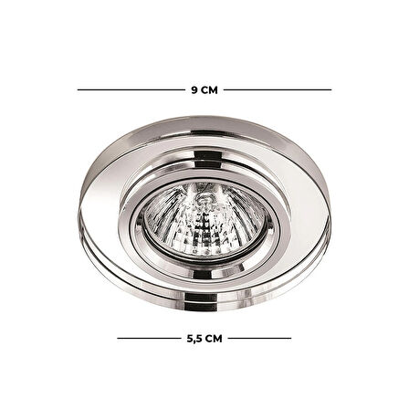 KDA821 7W GU5.3 Yuvarlak Aynalı Spot Kasası Beyaz Rengi (Ampül Dahildir)