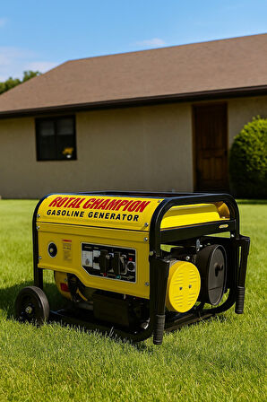 Royal Champion WX-6500 Uzaktan Kumandalı Çalıştırma 4 Kw Benzinli ipli marşlı Monofaze Portatif Jene