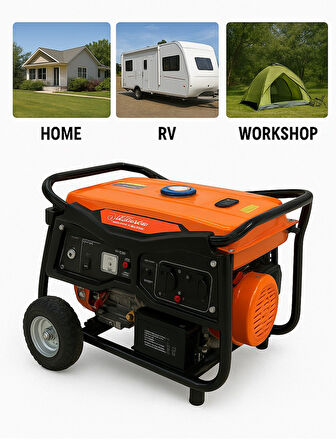 RAPCO WX-6500E BENZİNLİ MARŞLI 4 KW JENERATÖR BAKIR SARGILI