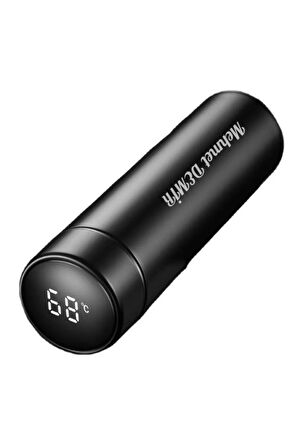 Kişiye Özel İsim Yazılı Dijital Ekran Lazer İşlemeli Paslanmaz Çelik Sıcak Soğuk İçecek Termos 500ML