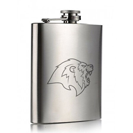 Unutulmaz Anlar İçin Anıları Taşıyın Sevgiliye Özel Hediye Aslan Temalı 9 Oz Çelik Cep Matara 266 ML