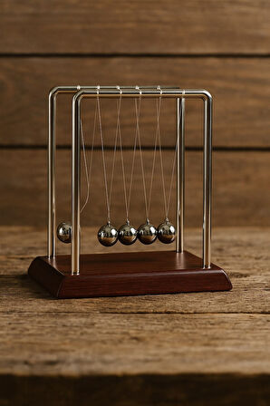 İsim Yazılı Kişiye Özel Newton Sarkaçı Metal Denge Topu Masaüstü Ofis Şık Dekoratif Hediye Büyük Boy