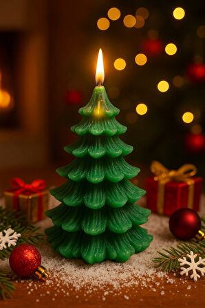 Romantik Ortam Işığı Rustik Dekor Çam Ağacı Şekilli Mum El Yapımı Doğal Çam Ağacı Mum Hediye 13x8 CM