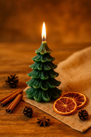 Romantik Ortam Işığı Rustik Dekor Çam Ağacı Şekilli Mum El Yapımı Doğal Çam Ağacı Mum Hediye 13x8 CM