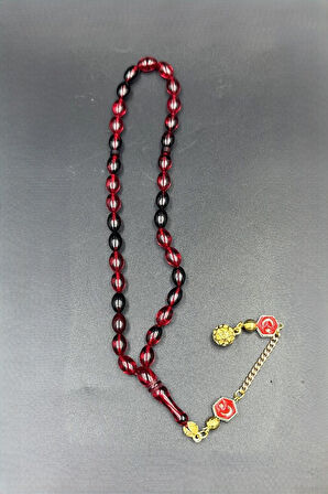 Siyah Kırmızı Ateş Kehribar Tespih