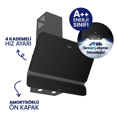 Flowart Turbolu Siyah Cam Silenart Ankastre Set QBL62CS - CS205FA - D080SA