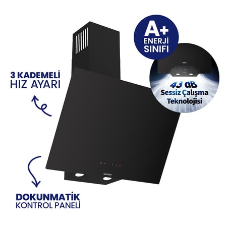 Flowart Turbolu Silenart Siyah Cam Ankastre Set ( 65 CM Woklu OCAK ) QBL62CS - SC405 - D077SA