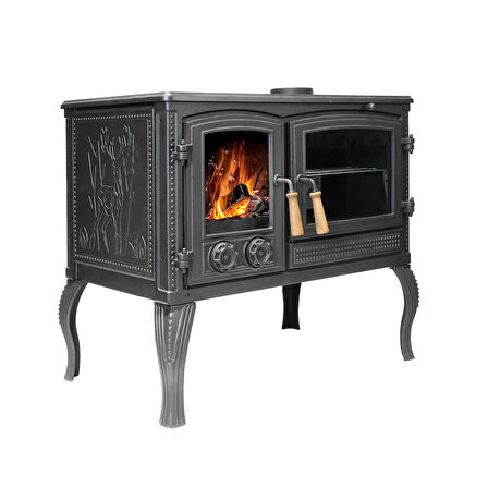 TDS Mercan Çift Kat Fırınlı Döküm Şömine Soba