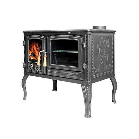 TDS Mercan Çift Kat Fırınlı Döküm Şömine Soba